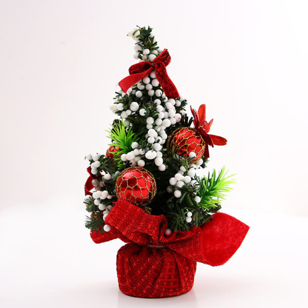 Mini julgran bukett Säsongsprydnad med julkulor dekor falsk julgran skrivbordsdekoration för fest 20 cm Guld