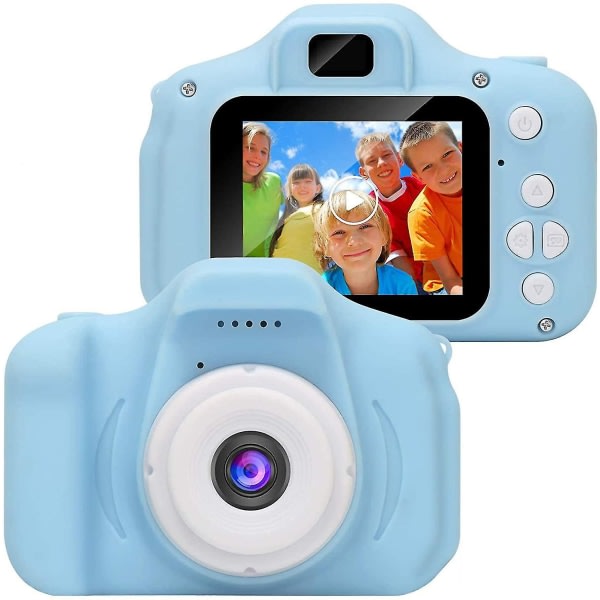Barnkamera, Barn Digitalkameror USB Uppladdningsbar För Pojkar Flickor blå