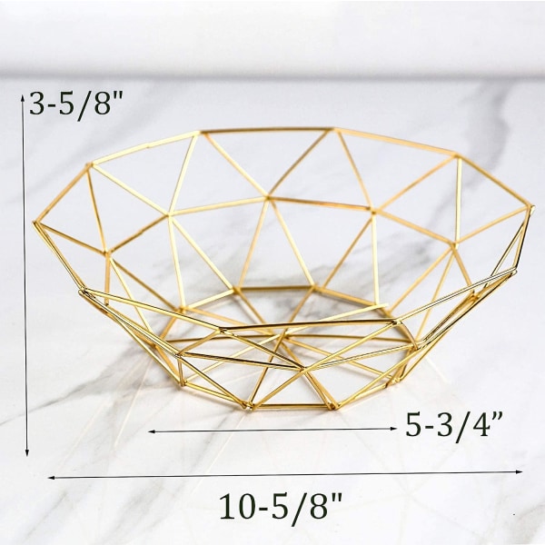 2 pakke gull fruktkurv metall fruktskål, Wire Stor