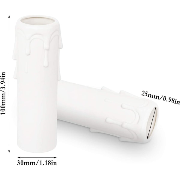 18 Stk Lampe Sleeving Drypstearinlysrør 100 * 25mm stearinlys