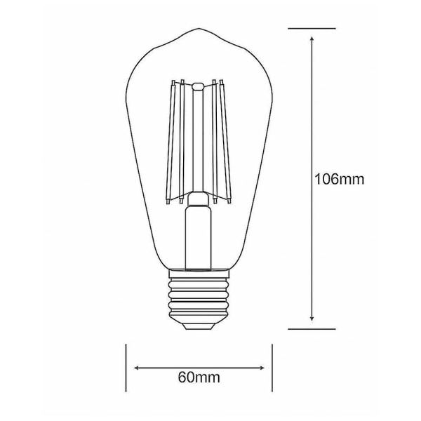 Value Classic Led Rustica Tradition Tip St64 E27 6,5w Himmennettävä 2700K lämpimän valkoinen kirkas viimeistely