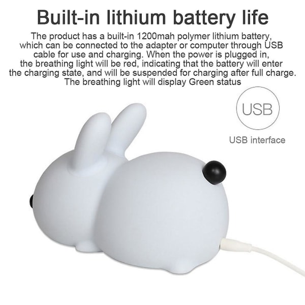 USB opladningsbar nattlampe til barn, dyrlampor for flickor, barnpresenter