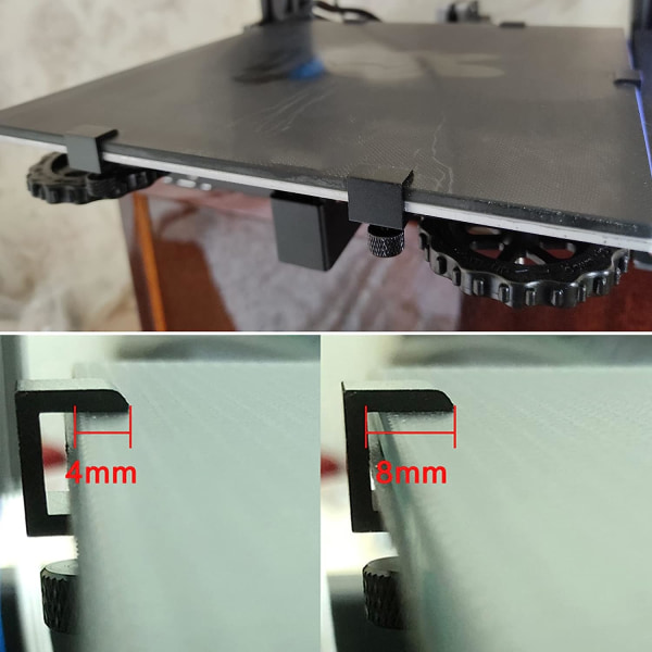 Pakke med 4 3D-skriver Hot Bed Glass Platform Holder Glass Bed Clip