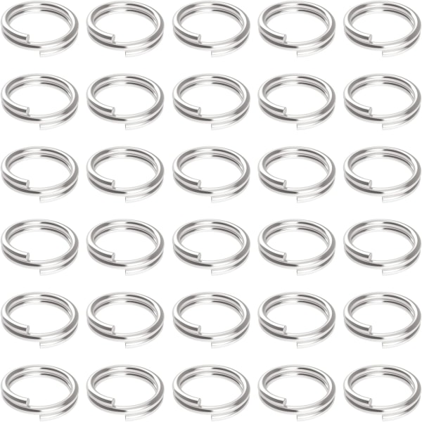 400-pack nyckelringar, 10 mm mini split ring med dubbla spännen