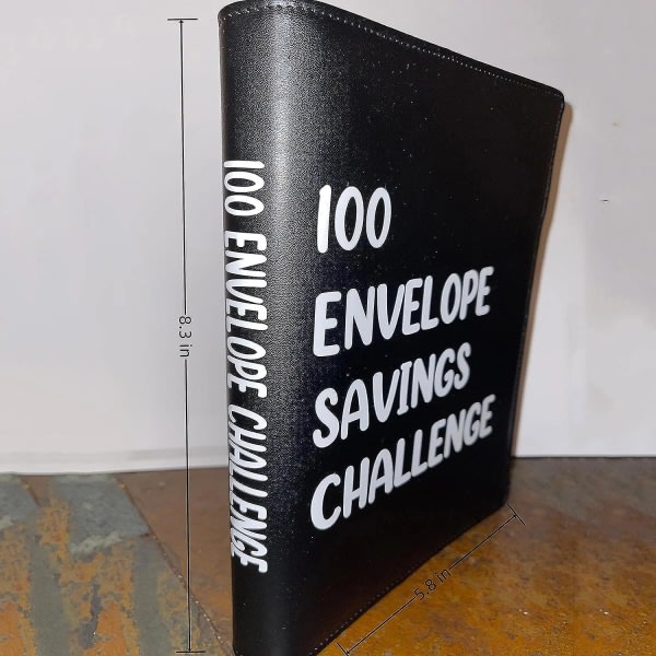 100-kuvert-udfordringsmaske, nyt spareudfordringsbind, kontantkonvolutopsparingsbog, nem og sjov måde at spare $5.050 rød