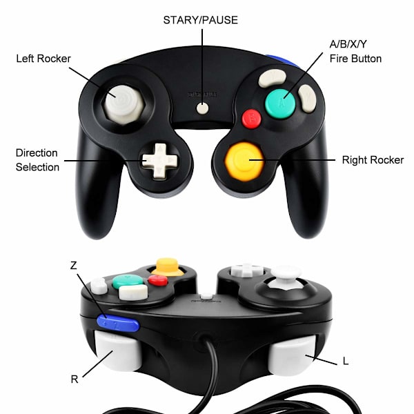 Gamecube Wii -ohjain, langallinen, Joypad Gamecube GC -peleille