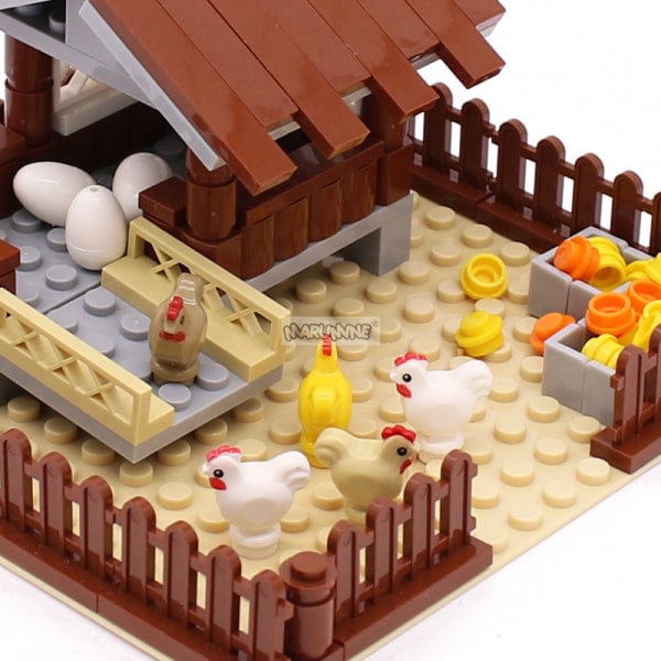 Kyllingegårdssæt byggeklodssæt 118 dele legetøjslegesæt,