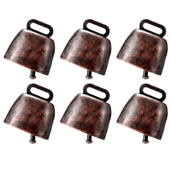 Vintage Metal Cowbell Personlig Mini Koppar Bell Lättvikt Husdjur Anti-förlorad Bell Röd Brons 6st