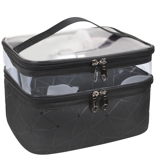 Dubbla lager Travel Cosmetic Cases