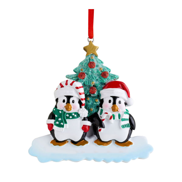 Personalisiertes Weihnachtsgeschenk aus Kunstharz – Weihnachtsschmuck-Anhänger – niedliche Pinguin-Familiendekoration (stil 1)