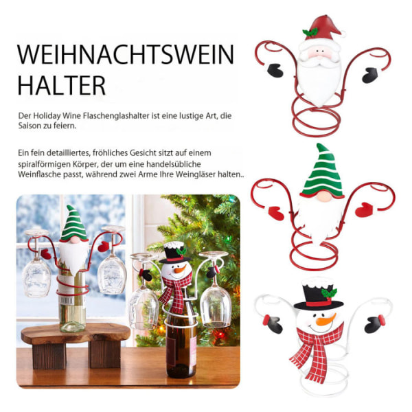 Juleglassholder Vinflaske Glassholder Ornament Bar