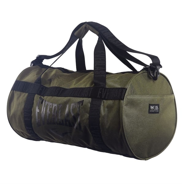Everlast Barrel Bag Gym Sports Bag Stort Hovedrum Zip Bagage Khaki/Sort