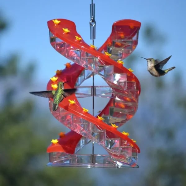 Helixes 32 Port Hummingbird Feeder Roterande Fågelmatare Flip Top Fåglar Matbeholder Dubbel spiral