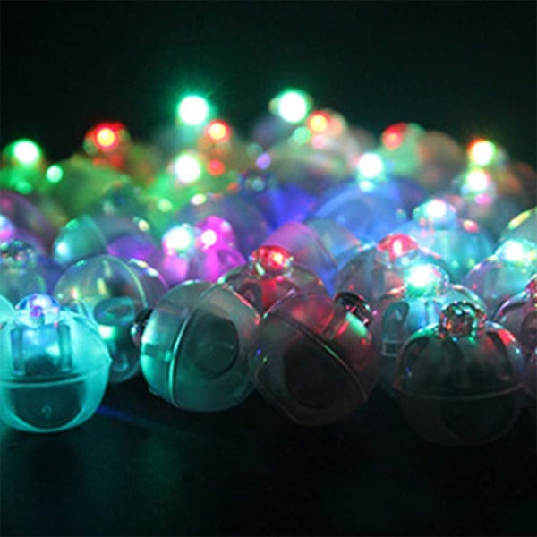 Förpackning med 60 LED-ballongljus Mini rund ballonglampa Ljus miniballonglampa Nattljus Julfest Födelsedagsdekorationer (färgade lampor)