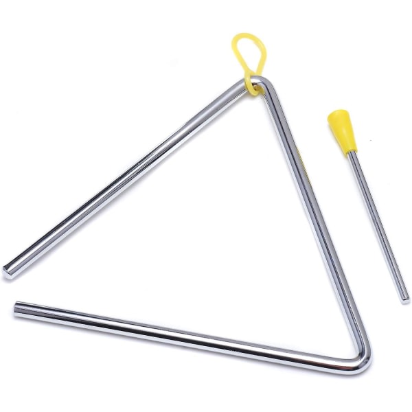 Inch Musical Steel Triangle Percussion Instrument med Striker Yellow