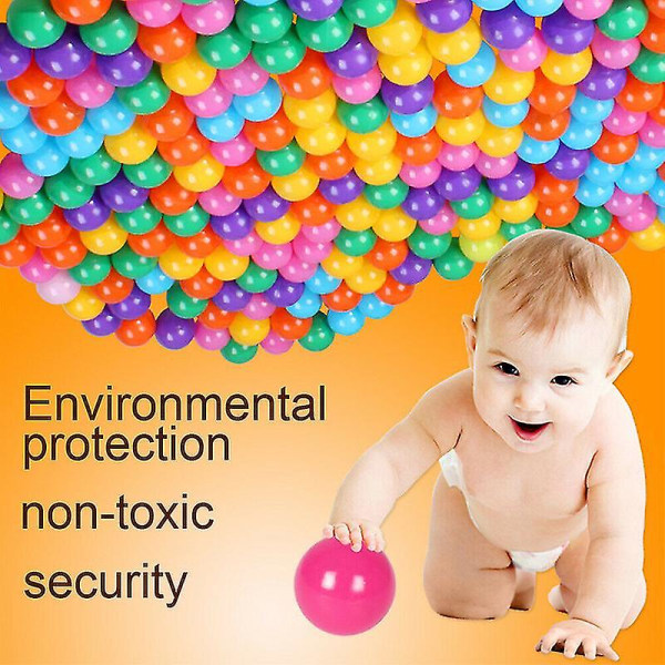 50 stk Fargerike plastballer med kuler Knussikker havball leketøy for barn
