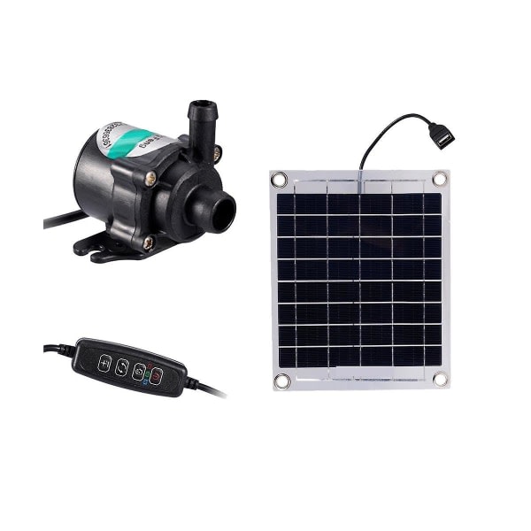 Mini solvattenpump 10w 12v borstlös solpanelsats kompatibel med fiskvatten Pool trädgårdsdekoration Power KL Black