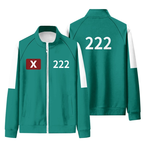 Unisex Squid Game Sesong 2 Overlevelsespill Grønn Sporjakke eller Bukser Kostyme #222 #222 S