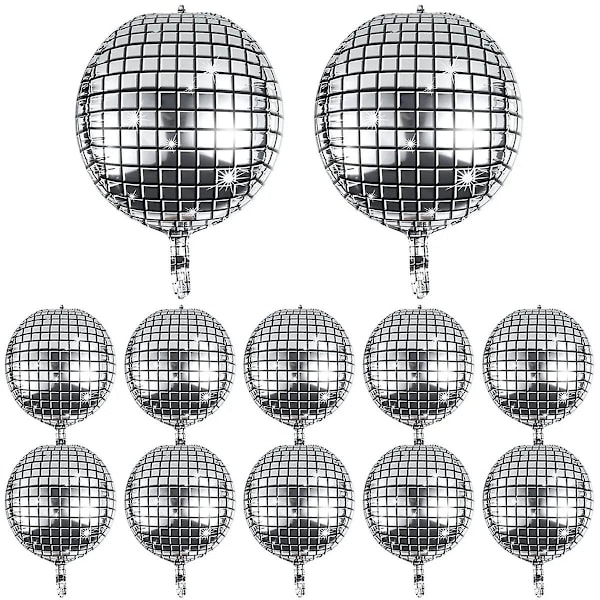 20 stk. Disco Folieballoner Sølv Aluminium Mylar Helium Ballon 4d Metallisk Spejlballon Til Bryllup