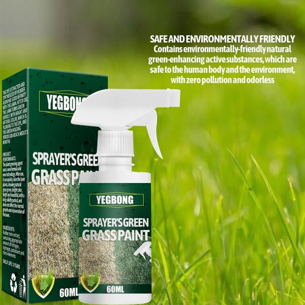 Grönt gräs Färg Spray Långvarig Turf Färg Förbättra fläckvis vilande gulnande gräs för Turf Turf 60ML