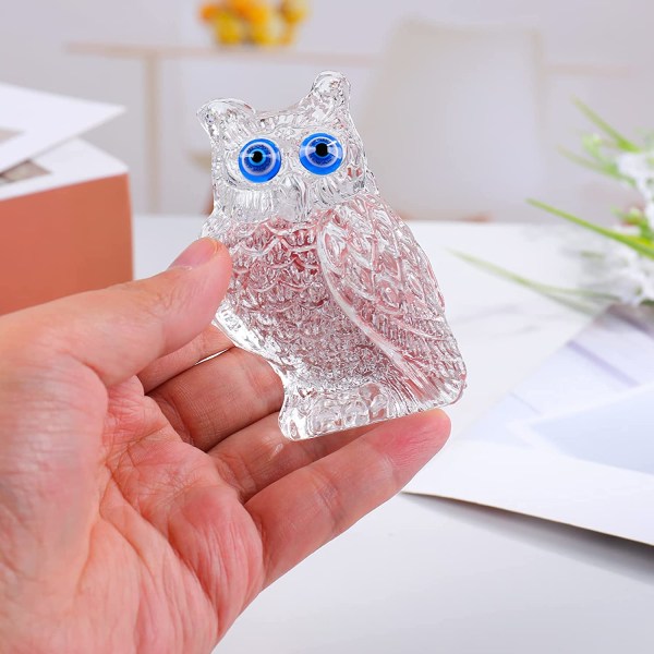 Glasuggla Samlarfigur Pappersvikt, Kristalluggla presenter för kvinnor på födelsedagen, Djurprydnader i glas för hemmet
