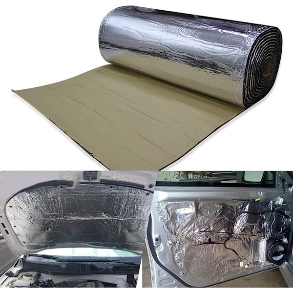 0,5M x 2M 10mm isolasjonsbilmatte, varme- og lydisolering, motorakustisk støydemping, vanntett, varme- og fuktighetsbeskyttelse