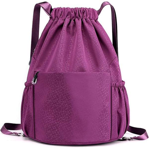 Sports gym bag, vanntett bag unisex ryggsekk dagstursekk gym bag, sports bag purple