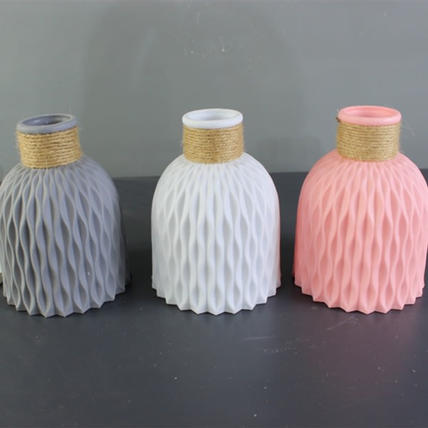Imitation Keramik Blomkruka Dekoration Okrossbar Drop-proof Hem Plast Vas Blomma Vit