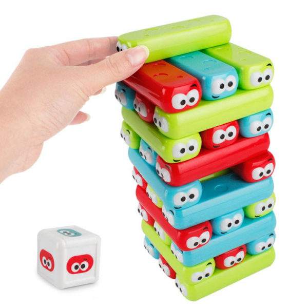 Baby Jenga Stack Up Pumpande byggstenar Mini Plast