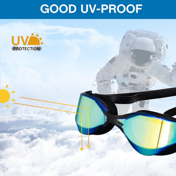 Svømmebriller for menn/damer Anti-tåke Anti-refleks UV-bestandig
