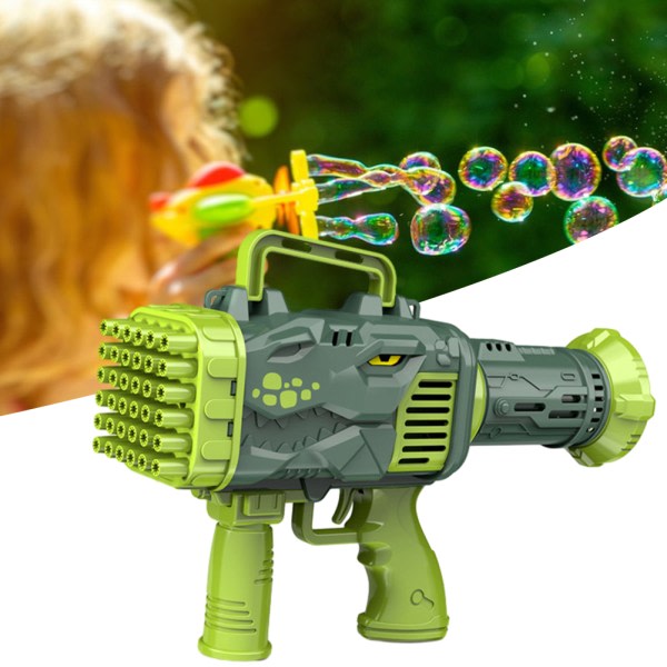 32 hål bazookaformad bubbelmaskin fashionabel bærebar bubbelblåsare for barn vårgrön