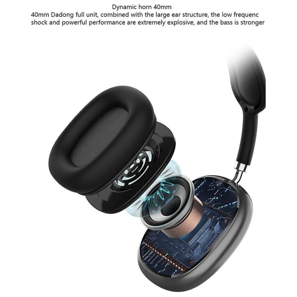 Bluetooth 5.0 hörlurar, over-ear trådlösa hörlurar, för spelkonsol PS4, dator (vit)