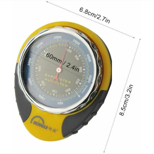 BF bärbar multifunksjonell digital høydemätarebarometer for utendørscamping vandring og klättring Modell: gul