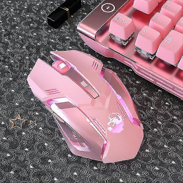 1 stk Bluetooth Trådløs Mus Søt Rosa Stille Spill Ladbar Mus [DB]