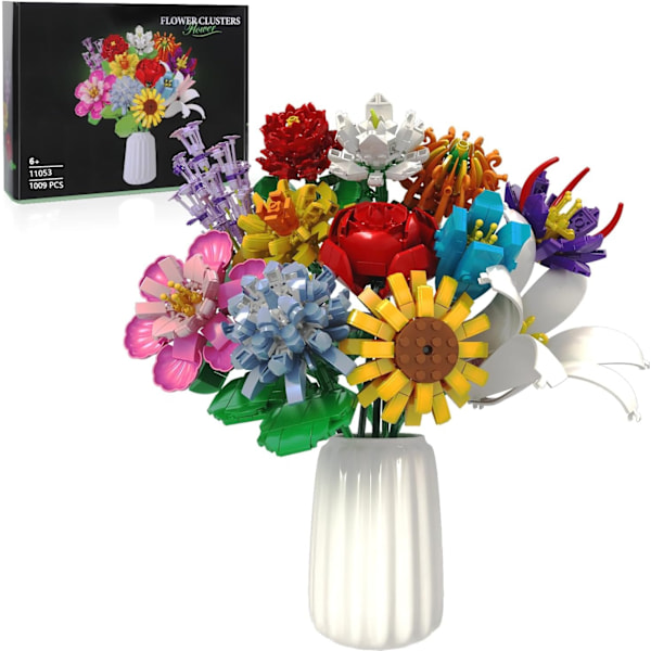 12 sorters blommor Botanisk samling, byggstenar Blomstensleksaker Creative- Perfekt