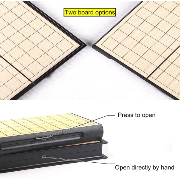 Shogi magnetisk reisesett japansk 24 cm, bærbar sammenleggbar pedagogisk leke, gave til barn og voksne (design med avrundede hjørner)