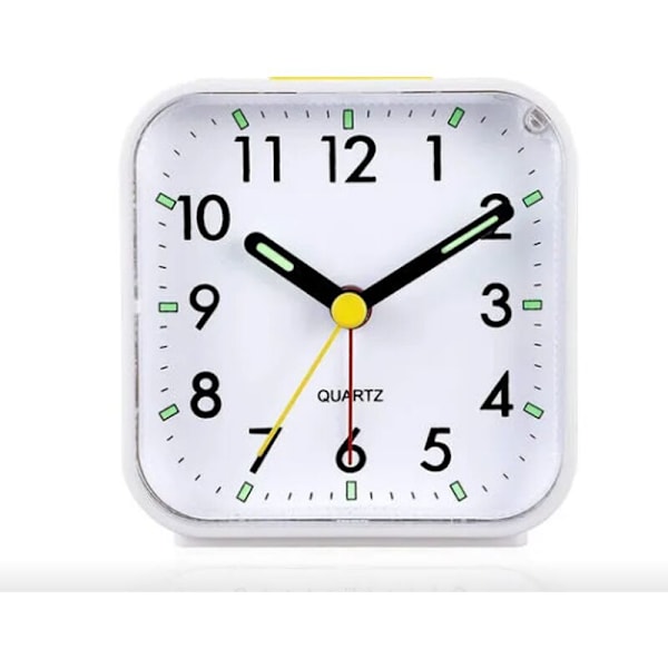 Väckarklocka Tyst, Icke-Tickande Analog Väckarklocka, Försiktig Väckning, Pip, Volym Upp, Snooze och Ljusfunktioner Batteri