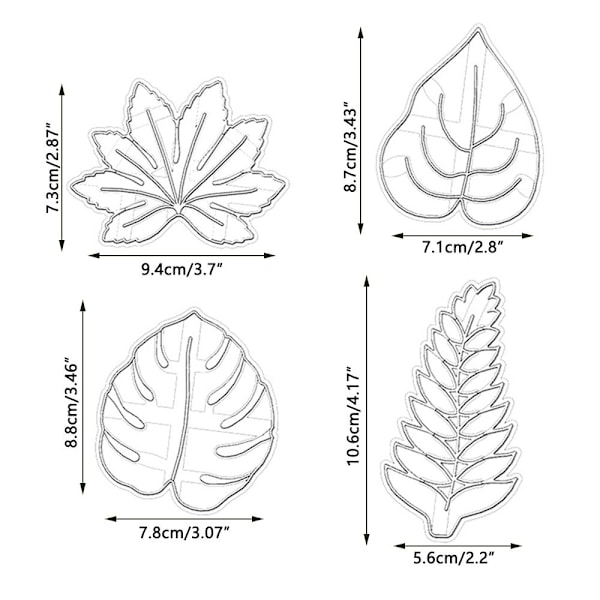 4 stk Cookie Embosser Mold Kjeksform Agave Ivy