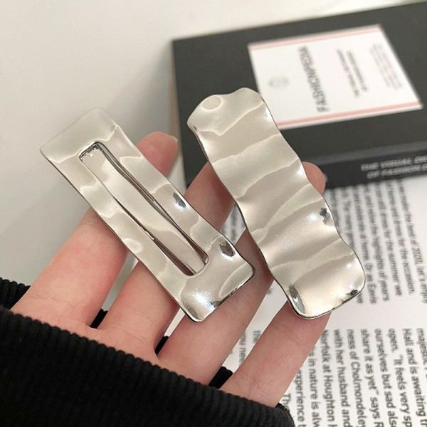 Silver Wave Hårklämmor för Kvinnor, Sida Klämmor, 3-pack