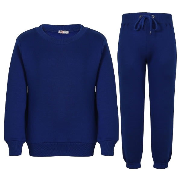 Barn Unisex Sweatshirt Set för enkel träningsoverall Royal Blue 5-6 Years