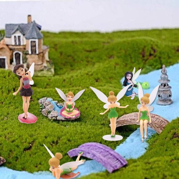 Fairy Garden Decorations Miniature Decorations, 6-delt sæt med Mi