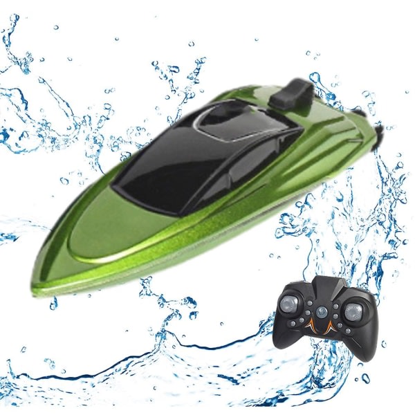 Rc Boat High Speed ​​Remote Control Båt til pool og sø Laddningsbar 2,4 GHz Rc-båd til voksne barn（Grön）