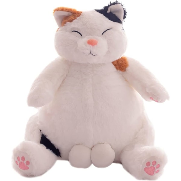 Plushdjursplyschdjur i form av katt, kawaii tecknad söt lat katt japanska plyschleksaker, stoppade plyschleksaker, presenter till barn och flickor (Brun, 35cm)