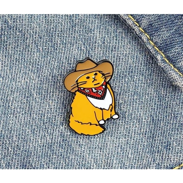 Cowboy Cats Emblempind - Sjov, Tilpasset Dyrehattebroche - Skjorte, Lapel, Taske - Sød Badge - Tegneseriekat - Smykke - Gave til Venner