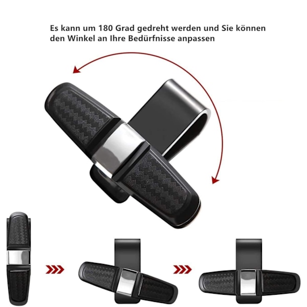 Bilglasögonhållare, 2-pack solglasögonhållare bil, solglasögon
