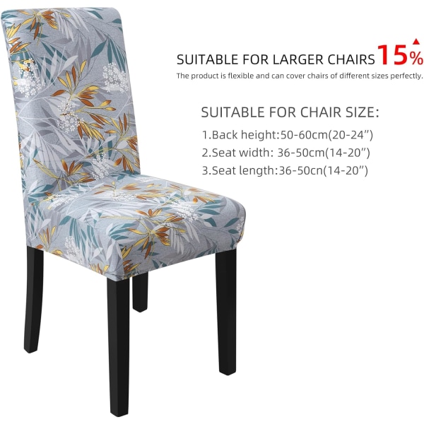 4-pack Julstolsöverdrag, Stretch, Avtagbar Tvättbar Matstol Löv Mönster 1 Leaf Pattern1 4
