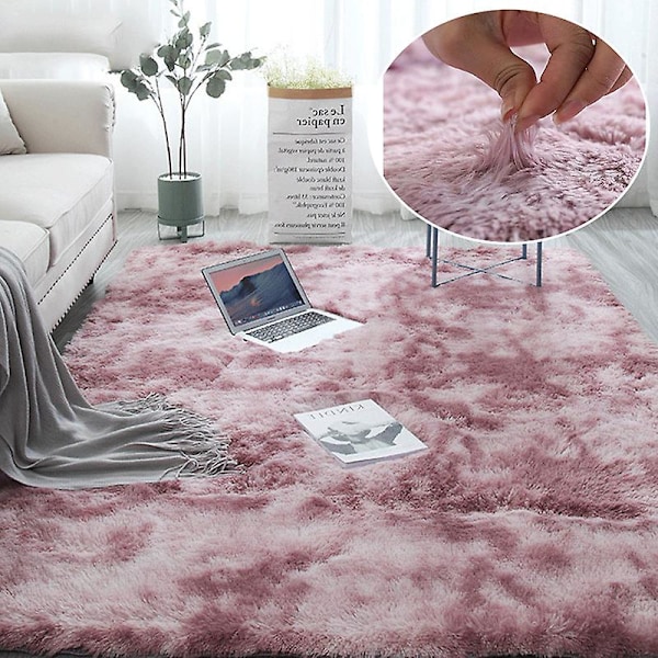 Lodne Regnbue Tepper for Barnerom Myke Lodne Tepper Stue Barn Babyrom Barnehage Lekerom Søt Innredning Teppe Tie Dye Skitten Rosa Tie Dye Dirty Pink 80x120cm