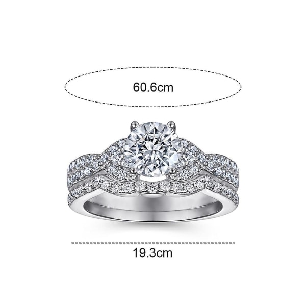 Förlovningsring Sterling Sølv Cubic Zirconia Bröllop | Udmærket snit, klarhed og udsökt polsk 10