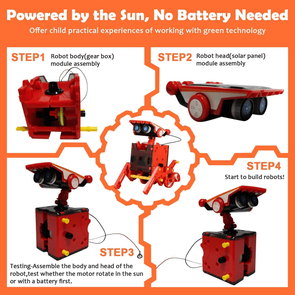 Solar Robot Byggsats Barn Stam Experiment 190 delar Byggleksaker Presenter 12-i-1 Solenergi Science Kits Pojkar Ålder 8+...