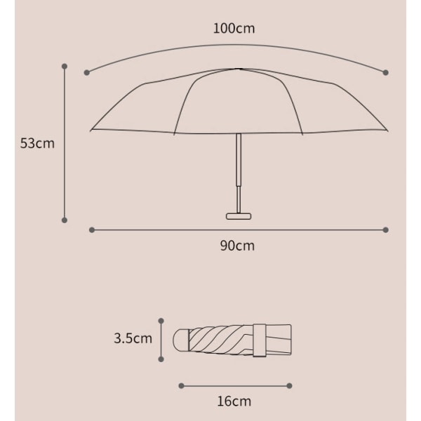 Sun Umbrella Capsule Umbrella - Aurinkosuoja ja UV-suoja musta